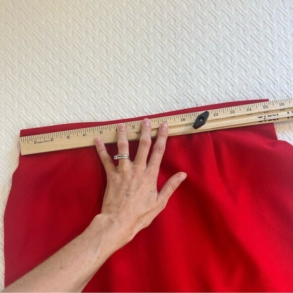 Vintage King Street 70s 80s 100% wool Mini Skirt Red, Size 12 with Pockets - Picture 9 of 13